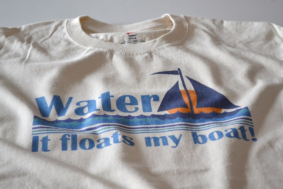 Buy fun boating accessories - Boat T shirt Water floats my boat funny boating captain skipper sailing tshirt men women youth gift for husband father water based print