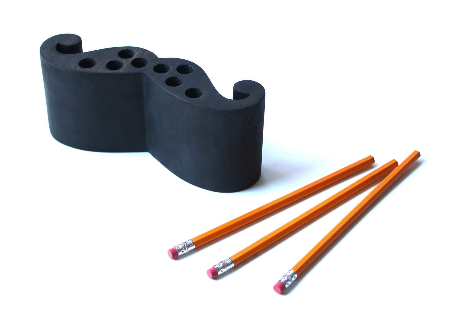 MUSTACHE PENCIL HOLDER / Pen Holder / Black / Other Colors Available