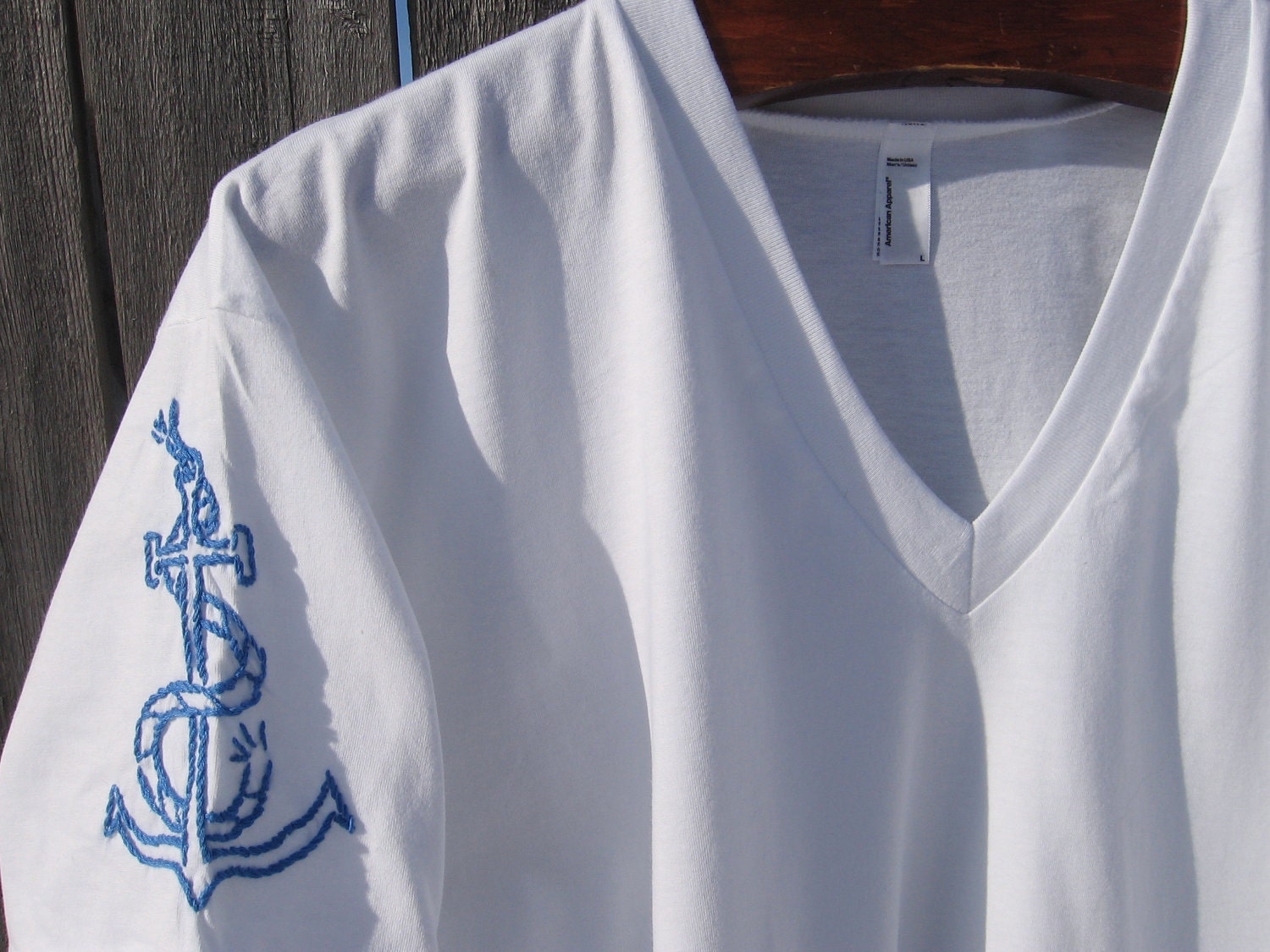 Made to Order-Hand Embroidered Anchor Tee
