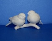 Bird Couple Wedding Cake Topper in satin white and perfect for a keepsake