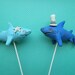 Sharks In Love wedding cake topper