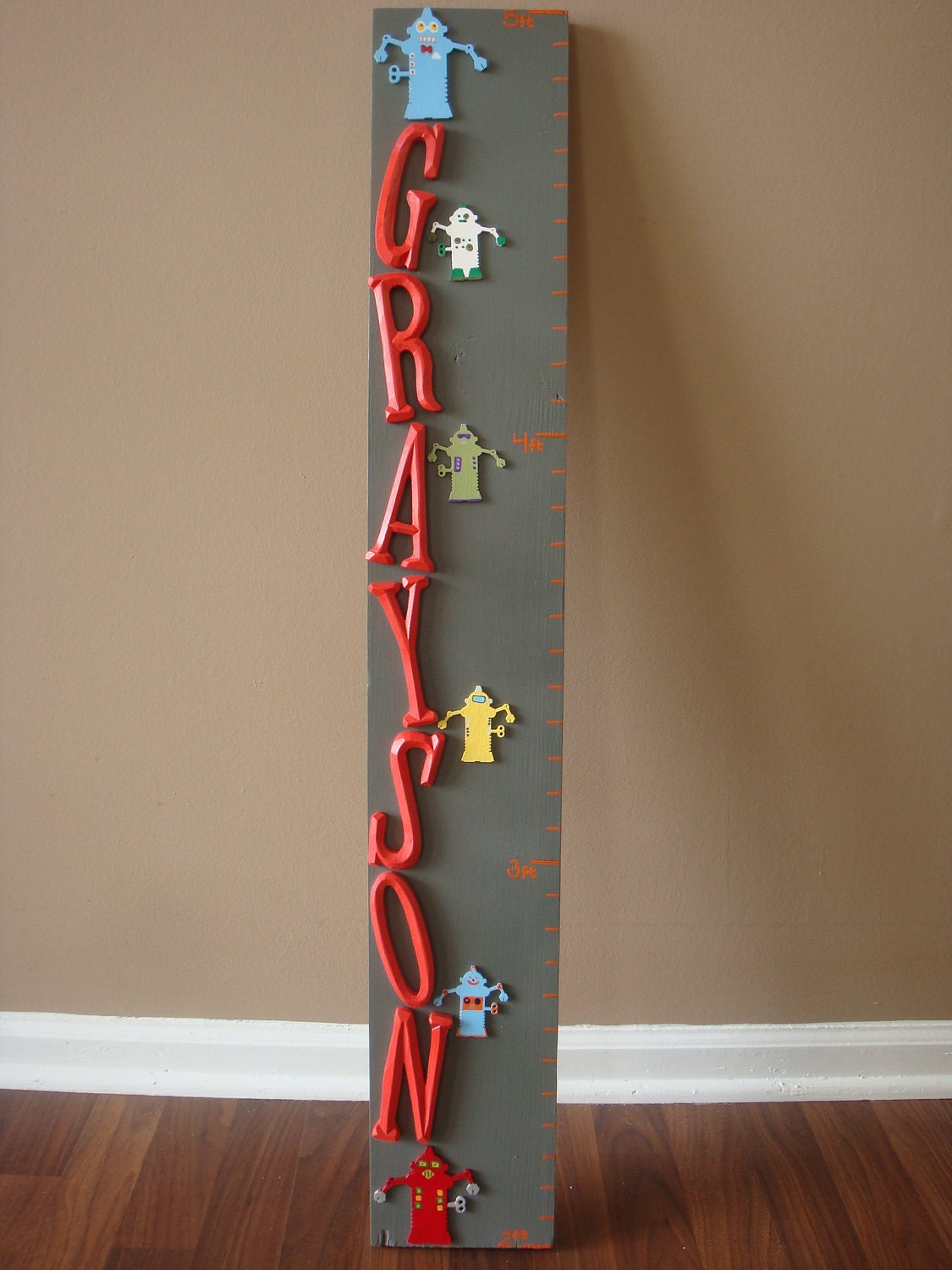 Custom Wood Growth Chart (2' - 5')