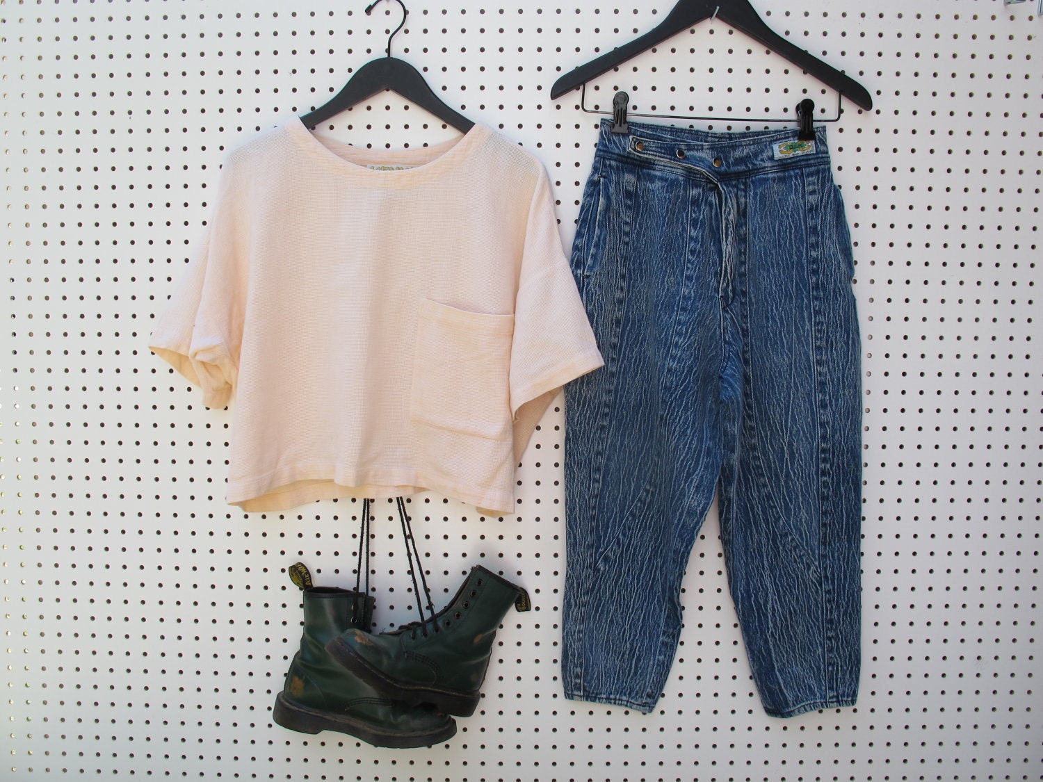 80s / harem / acid wash / denim pants