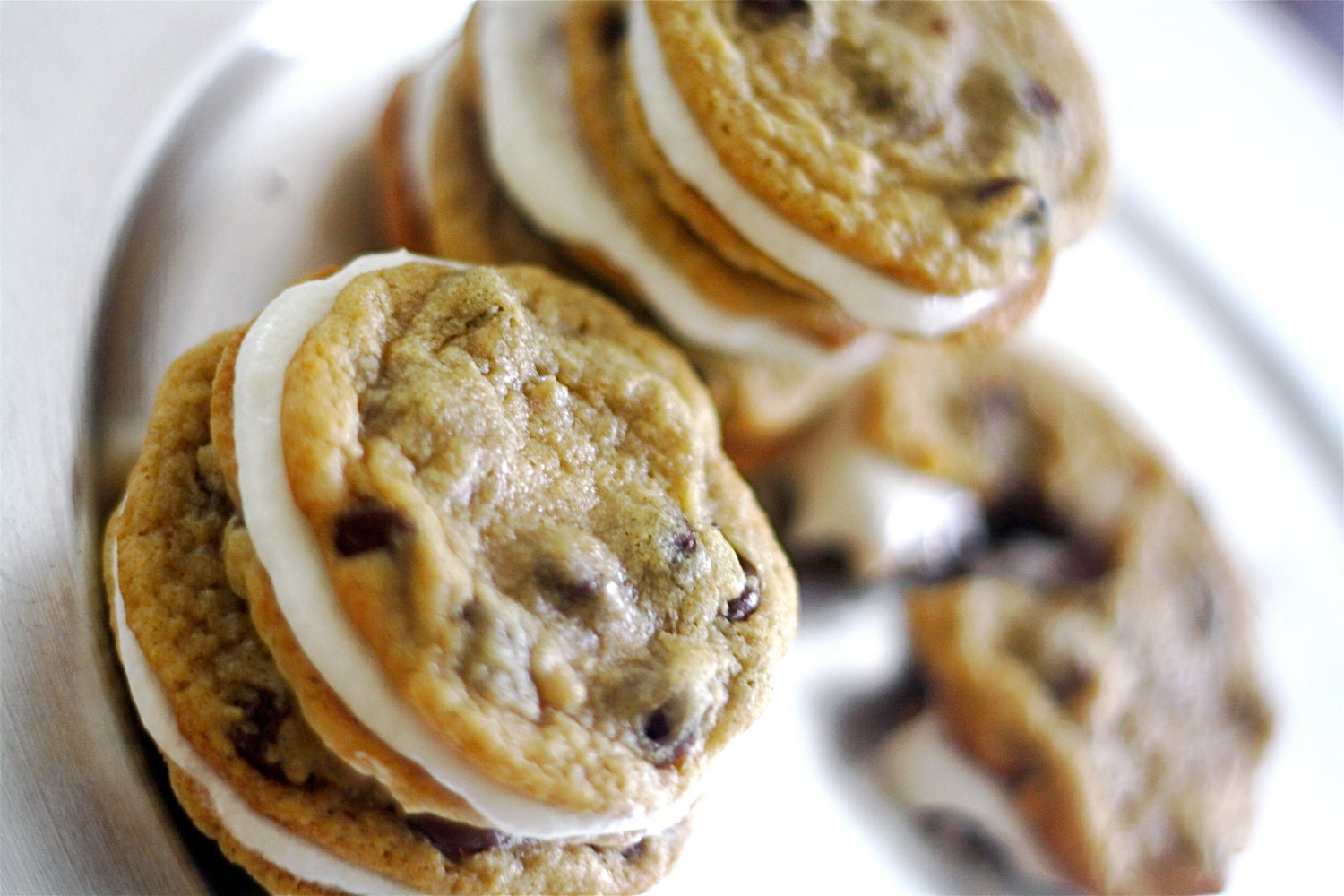 Chocolate Chip Sandwich Cookies - Buttermilk Almond and Cardamom Cream