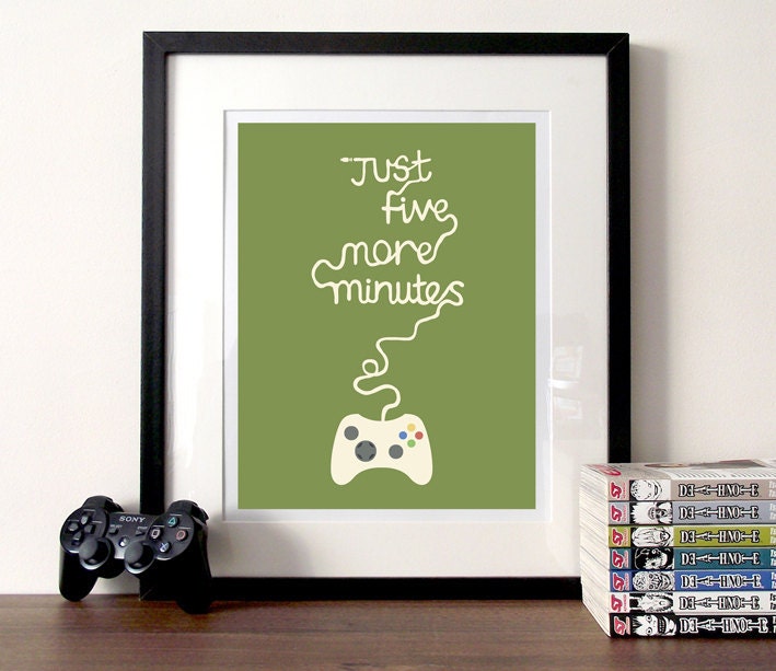Gaming  quote Illustration print A3 version 2 - choose your colour