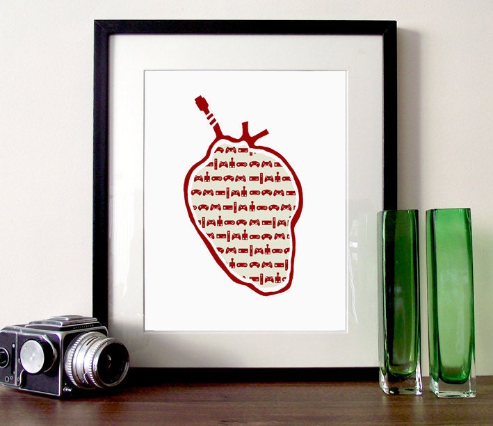 Illustration poster print A3  I Love Gaming
