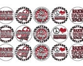 Razorbacks INSPIRED Maroon & Black School Spirit Sports Team Bottle Cap Images 4x6 Printable Bottlecap Collage