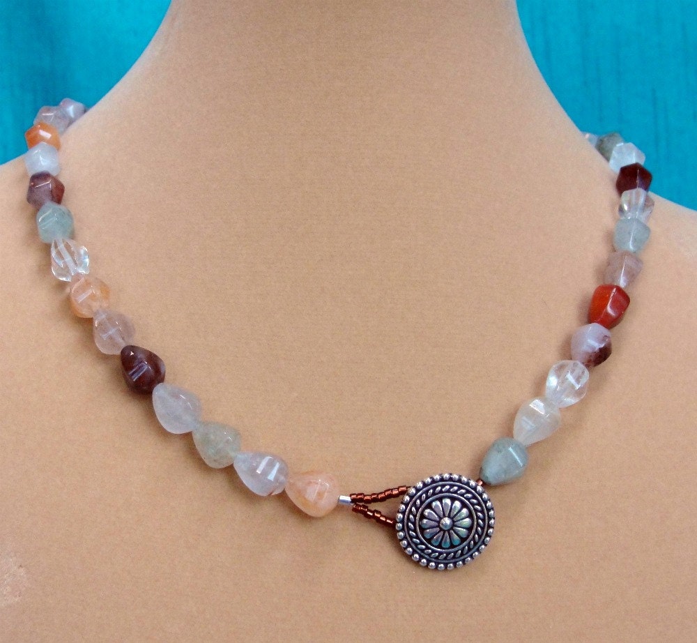 Mulit-Colored Rutilated Quartz Necklace, One of a Kind