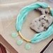 unique statement gemstone fashion necklace fresh mint green faceted chalcedony stones natural silk gold filled chain israel