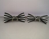 Black and White Striped Pistol Bows