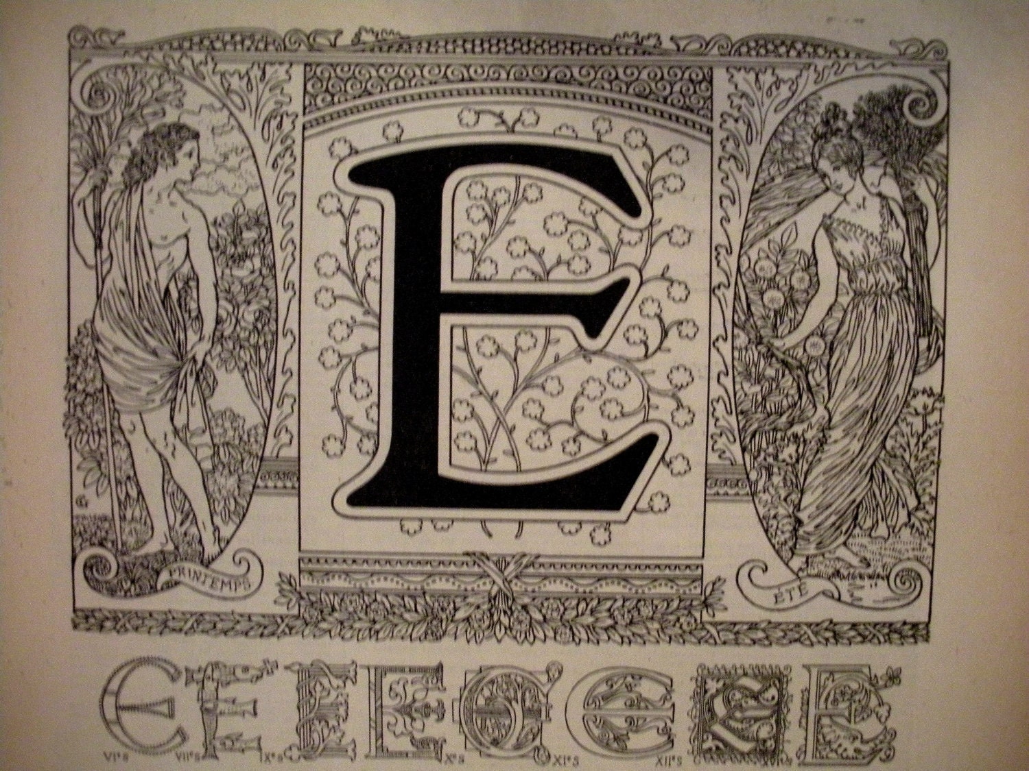 letter e calligraphy