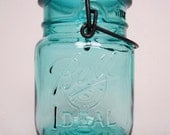 Teal Ball Ideal Bicentennial Mason Jar