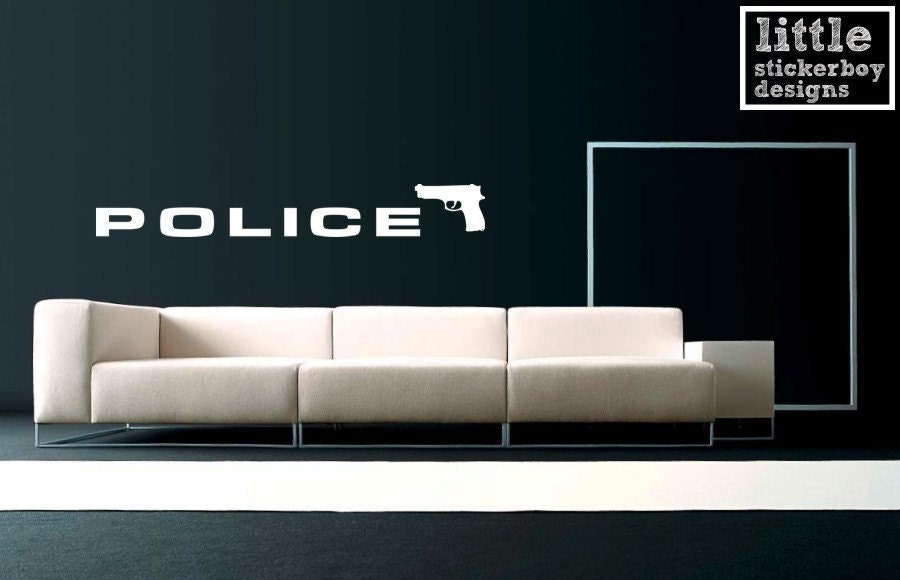 Police Gun Wall Decal Sticker