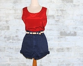 Vintage 80's Slouchy Basic Red Tank
