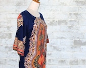 Vintage 60's Dashiki Hippie Maxi Dress XS or S