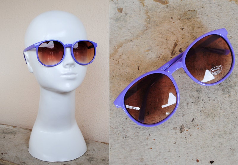 Vintage 80's Groovy Grape Oversized Purple Sunglasses