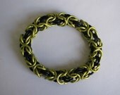 Yellow and black "Hufflepuff" byzantine chain mail bracelet