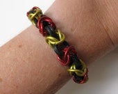 Red and Gold Chainmail bracelet