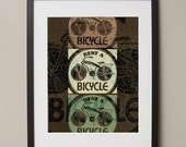 Rent a Bicycle Aged and Distressed Retro Advertising Poster, 11"x14", No. 001-03