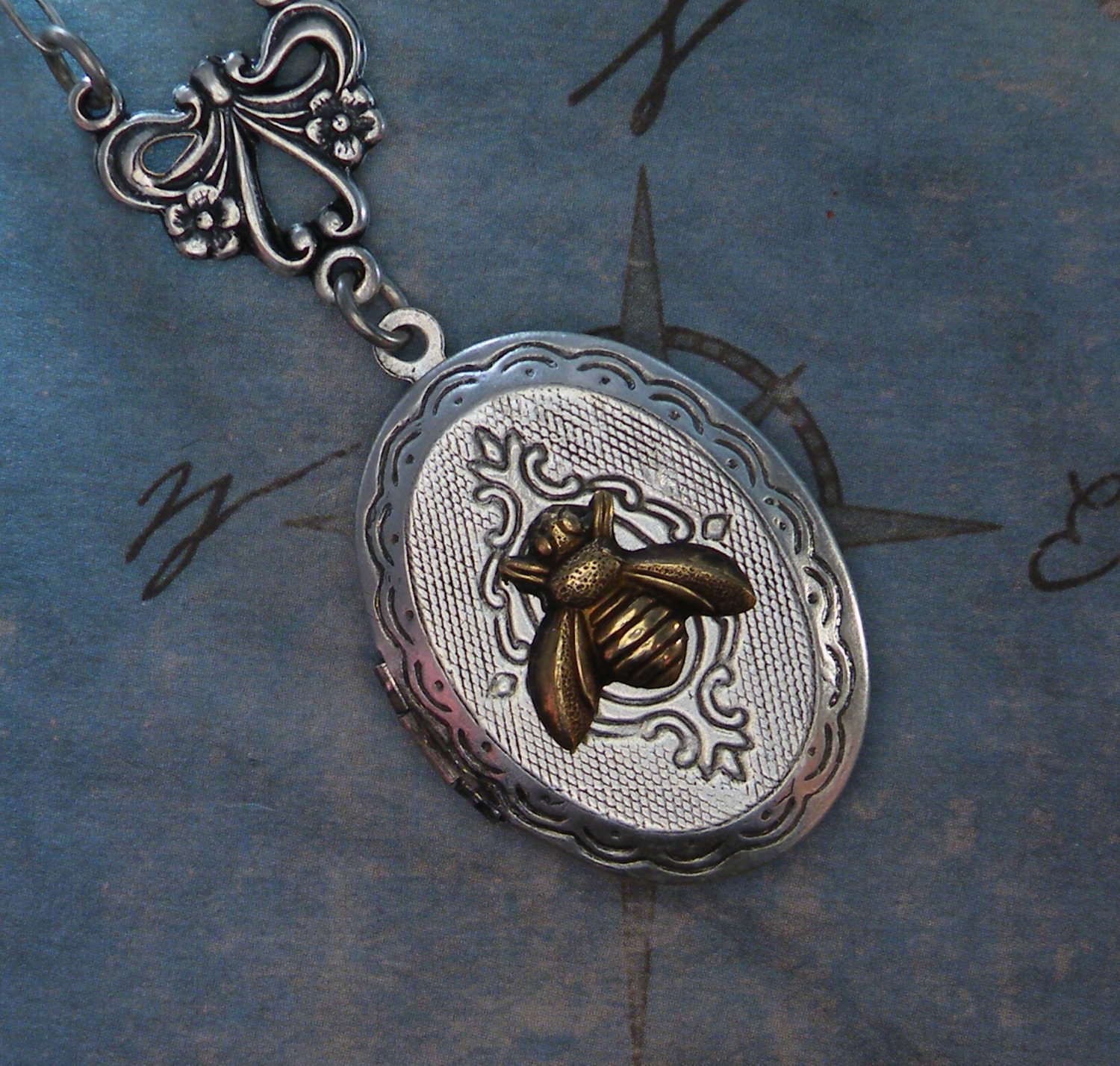 Silver Honeybee Locket