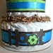 Hoot Owl Baby Shower Diaper Cake In Blue and Green