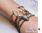 vintage style elk deer antlers bracelet
