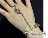 HG Inspired Brass Arrow and Mockingjay Bird Bracelet and Ring