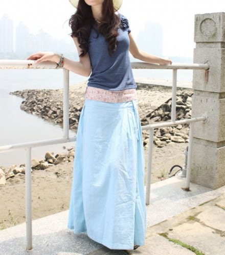 Fairy Light Pink Low Waist Long Maxi Skirt - NC130