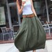 Romantic Army Green Pretty Linen Bud Long Maxi Skirt - NC336