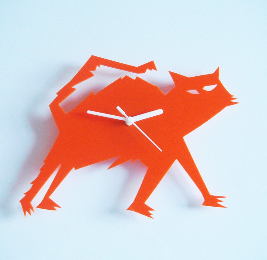 Violet the orange Cat acrylic wall clock (very last one)