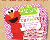 New Girls ELMO Inspired Deluxe THANK YOU card 6x4" - Digital files only - Personalized Print yourself