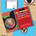 Mickey Mouse Inspired Deluxe Birthday Party INVITATION 5x7" with Address Labels also now includes Envelope Template - Print yourself