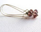 Purple Crystal Dangle Long Earrings