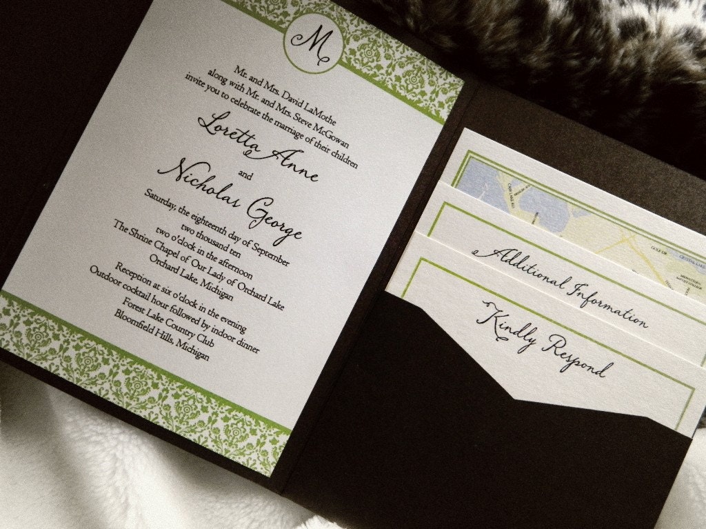 SAMPLE of Gorgeous Brocade Invitation Set