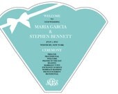 SET OF 25 Tiffany's Inspired Design Wedding Fan custom colors available
