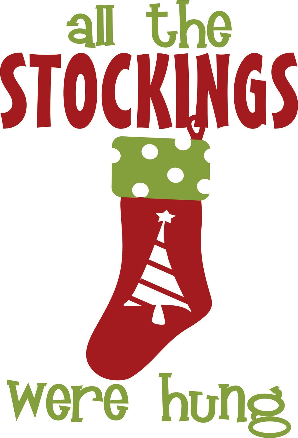 Vinyl Wall Decal  -  Christmas (all the stockings....)