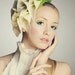 RESERVED - Elegant flower Calla Lily fascinator hat with merino wool, silk fibers and chiffon silk