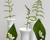 Set of 5 milk glass vases to show your spring buds
