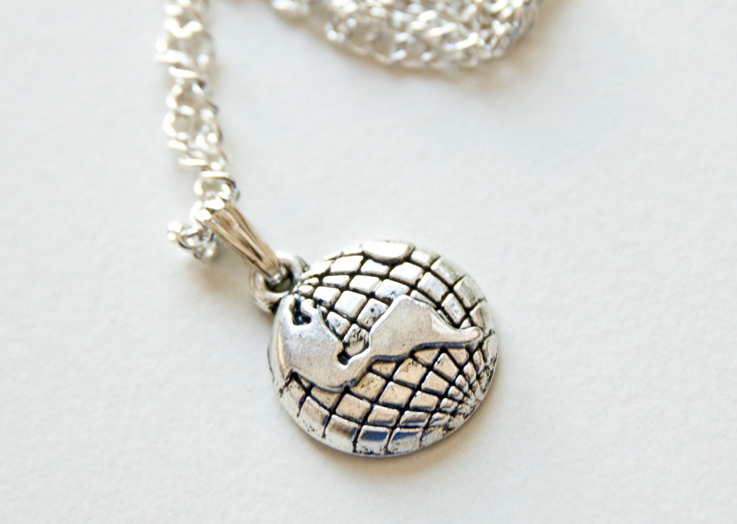 Earth Necklace Silver World 10% of sale will be donated to Sea Shepherd Conservation Society