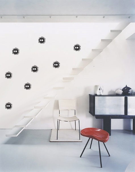 Makkuro Kurosuke Totoro Black Dust Balls Wall Art Decal