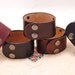 Hand stamped Bracelet She is Brave and Strong Etched Copper Chocolate Brown Leather