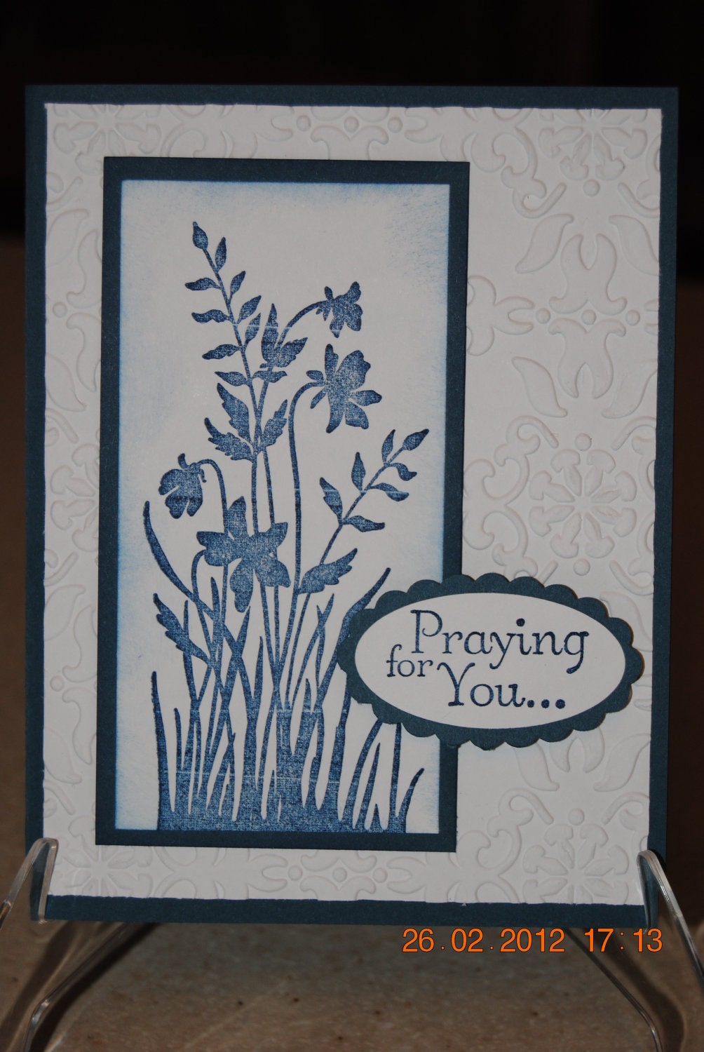 Handcrafted Praying for You Sympathy Card