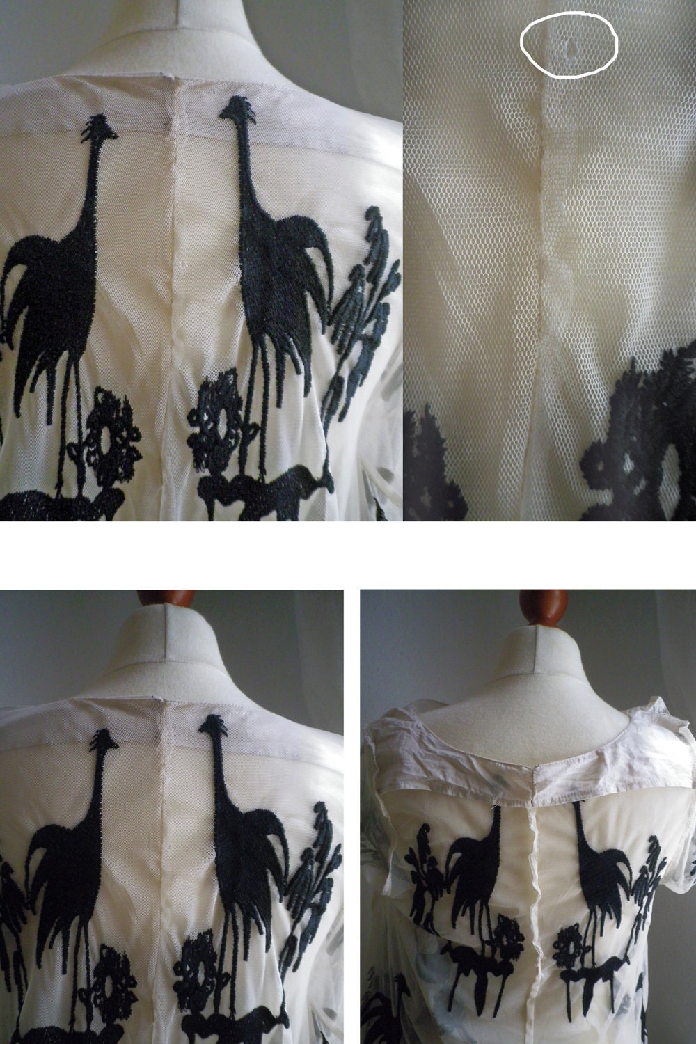 Vintage / 70s sheer exotic flamingo top/ boho, gypsy, collectors