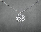 Mod Circles Necklace   --  Silver Necklace --  Bubbles Necklace