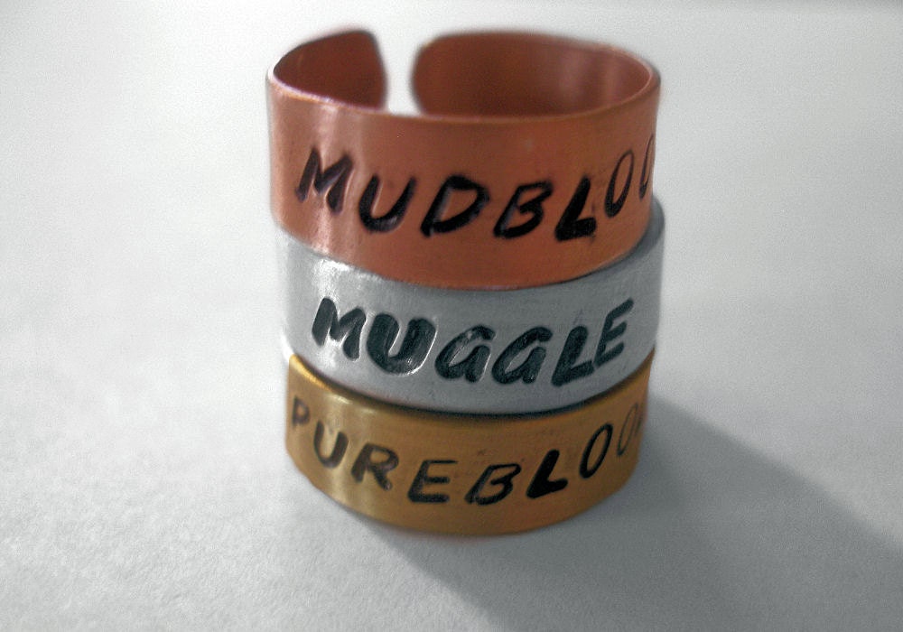 Harry Potter Wizard Blood Status Mixed Metal Ring Set