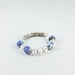 Stretch Bead Bracelet, Blue Agate, Bling Rhinestone Bracelet, Stretchy Bracelet Fashion Jewellery