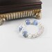 Stretch Bead Bracelet, Blue Agate, Bling Rhinestone Bracelet, Stretchy Bracelet Fashion Jewellery