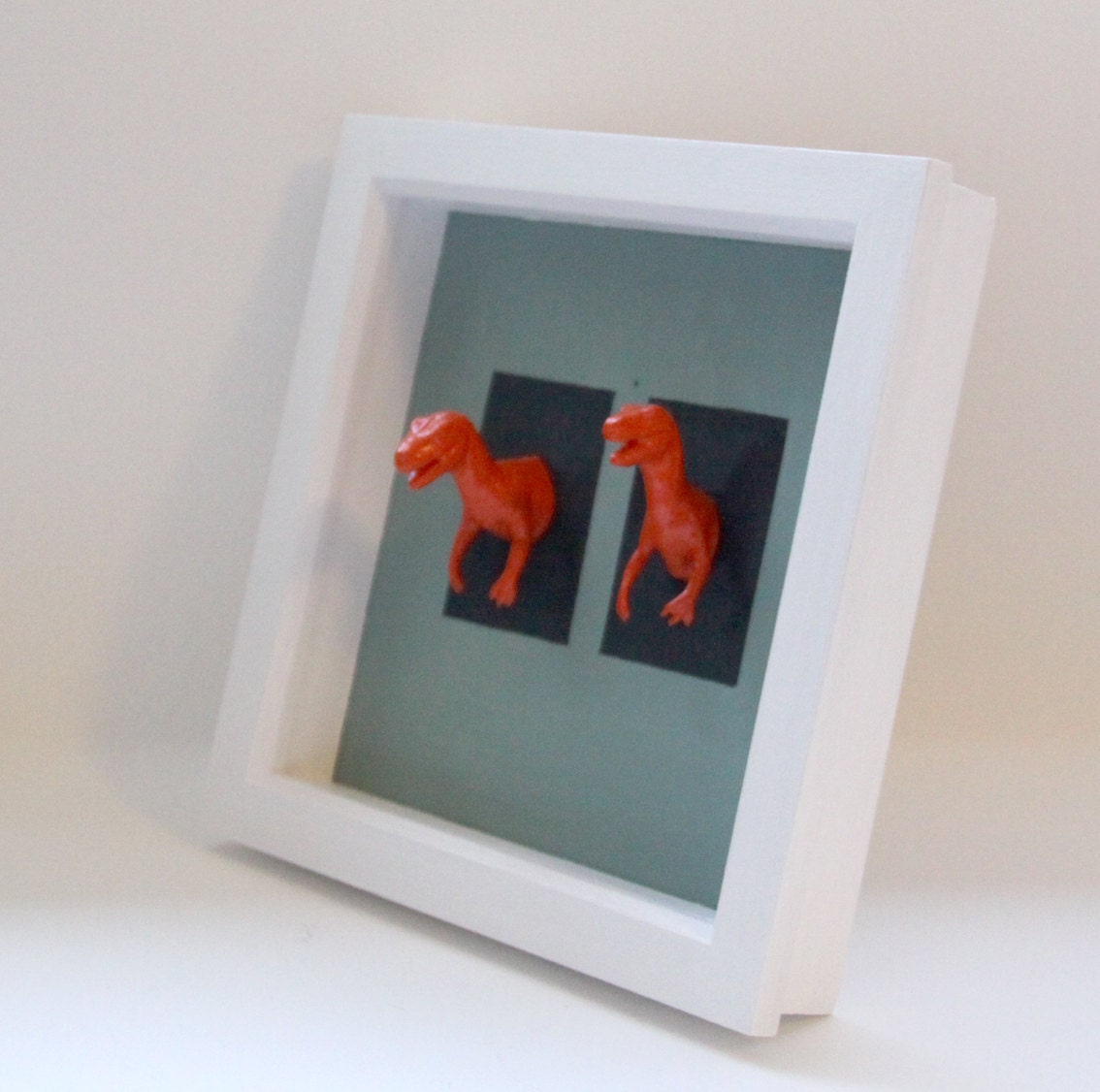 DOUBLE TROUBLE DINOS orange dinosaur trophy head animal mount for your wall