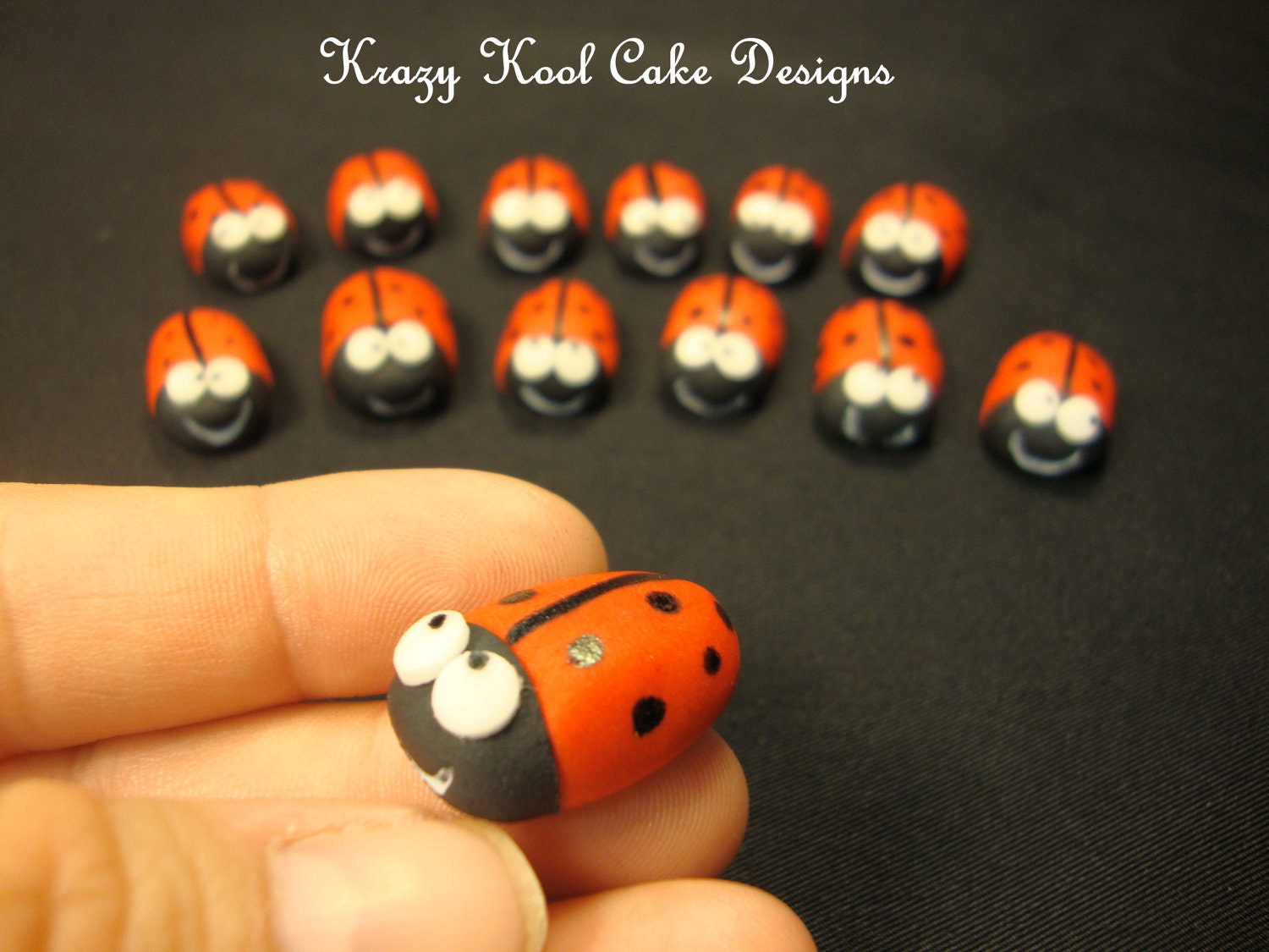 Miniature Ladybug Cupcake Toppers