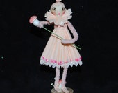 Spun cotton chenille wee little springtime sprite vintage inspired original ooak figure